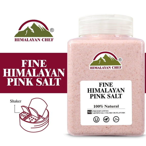 Himalayan Chef Himalayan Pink Salt Fine Grain, Plastic Jar-5 lbs