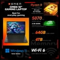 thumbnail image 2 of HP OMEN 16" WQXGA 240Hz RTX 5070 Gaming Laptop, AMD Ryzen 9 8940HX, 32GB DDR5, 2TB SSD, Windows 11 Home, 2 of 7