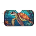 thumbnail image 7 of Balery Sea Turtle in Coral Print Car Windshield Sun Shade,Windshield Sunshade for Car Pickup Truck SUV Accessories-Medium, 7 of 7