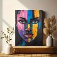 thumbnail image 6 of Abstract Colorful Woman Face Canvas Painting，Suitable for Living Room， Bedroom， Office， Bathroom， and Dining Room Decoration., 6 of 8