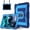 Navyblue+Skyblue, variant on ELEHOLD 3-Layer Rugged Case For Apple iPad Air 11 (2025 / 2024) Heavy Duty Shockproof Cover, [Drop Protection], [Logo Visible], With Kickstand & Pencil Holder & Shoulder Strap, Black