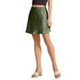 thumbnail image 2 of Minifalda Elegante de Cintura Alta con Volantes para Mujer, de Satén Sedoso, con de , Corte A. Verde S, 2 of 7