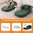 thumbnail image 6 of GNIXUU Folding Sofa Bed,Boneless Chaise Lounge Chair, 2 in 1 Convertible Sofa ,Comfy Small Reading Couch Recliner, Chenille Floor Sleeper for Living Room, Bedroom, Home Office, Green, 6 of 7