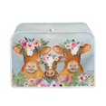 FKELYI Floral Cow Toaster Covers Waterproof Toaster Covers 4 Slice Wide