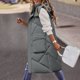 thumbnail image 5 of Gibobby Chaleco largo de invierno para mujer, Chaleco largo acolchado para mujer, casual, sin mangas, con capucha, bolsillos con cierre(Gris,XG), 5 of 5