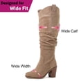 thumbnail image 4 of Love Steetly Women's Extra Wide Calf Knee High Boots, Slouchy Ruched Shaft, Chunky Block Heel Side Zip Casual Winter Tall Boots., 4 of 8