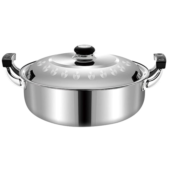 Marmite à Fondue Chinoise à Deux Poignées en Acier Inoxydable, Marmite Compartimentée, Marmite Multifonction, Accessoire pour la Maison