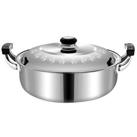 

Dual Handle Hotpot Pot Stainless Steel Divided Hot Pot Multi-function Stockpot Home Accessory