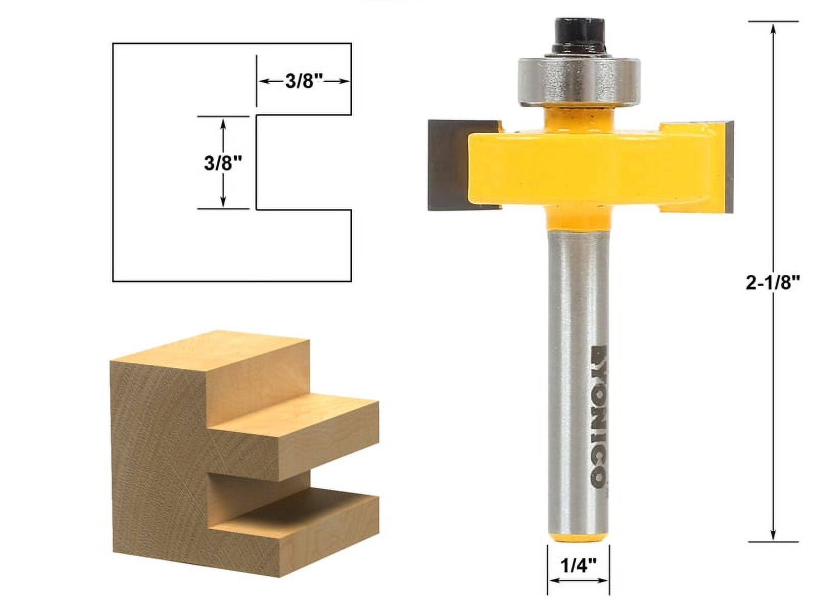 4 Bit Slot Cutter Router Bit Set - 1/4" Shank - Yonico 14481q