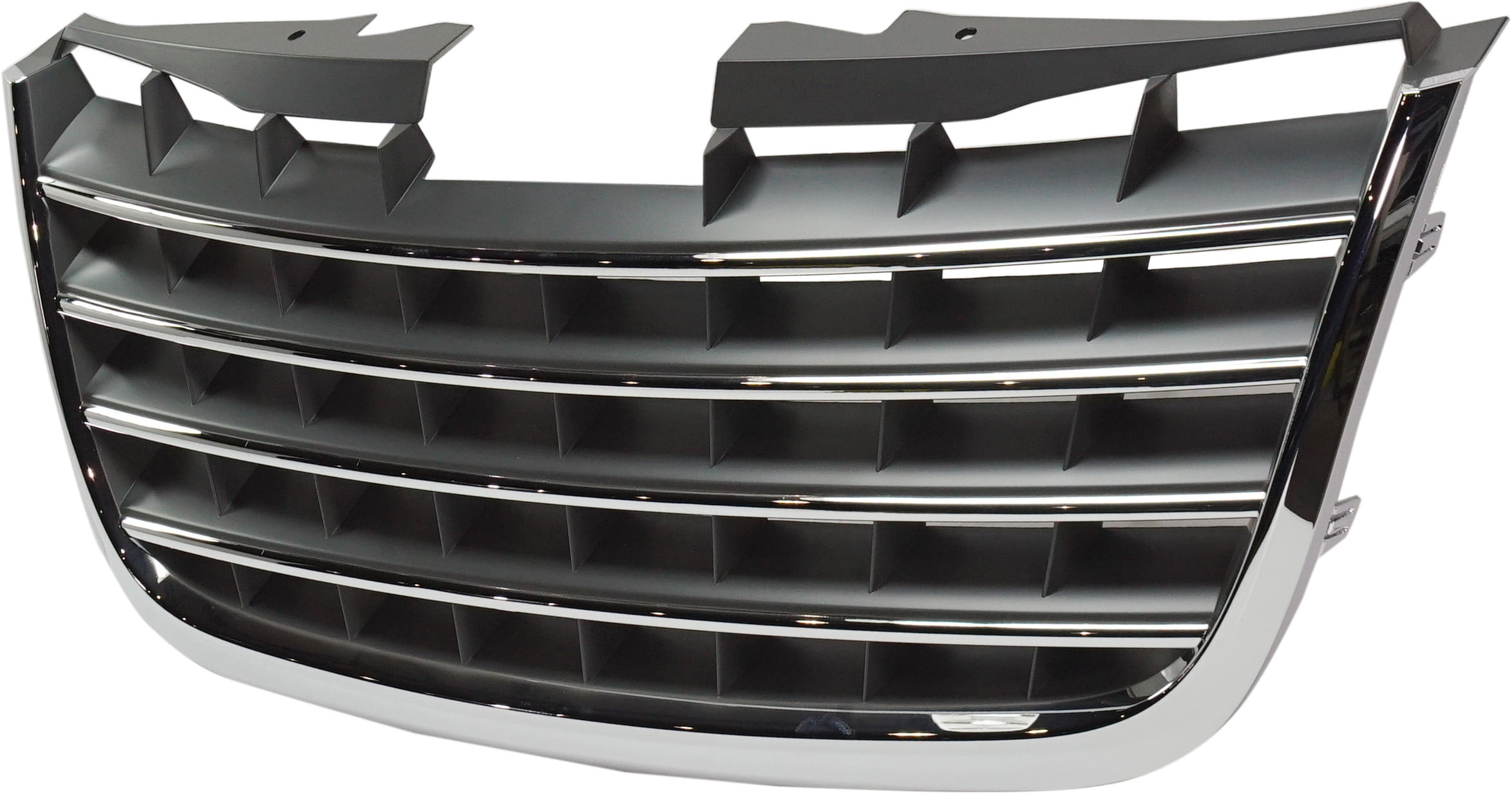 Grille Assembly Compatible With 2008-2010 Chrysler Town and Country Chrome Shell w/ Gray Insert