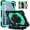 Black+Mint Green, variant on Case for Samsung Galaxy Tab A9 / Tab A9 Plus 11 inch 2023 Model (SM-X210/X216/X218) Contrast Color Multi-functional Cover With Wrist Chain and Shoulder Strap