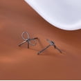 thumbnail image 4 of Solid 925 Sterling Silver Bow Stud Earrings for Women Teens Ribbon Stud Earrings Bowknot, 4 of 10