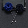 thumbnail image 4 of Broche de hombre con corpiño largo y clásico con flores, broche de hombre a juego, corpiño de seda sintética, 4 of 5