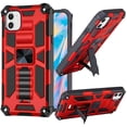 thumbnail image 2 of For Apple iPhone 13 (6.1") Heavy Duty Stand Hybrid Shockproof [Military Grade] Rugged Built-in Kickstand Fit Magnetic Car Mount Cover ,Xpm Phone Case [Red], 2 of 9