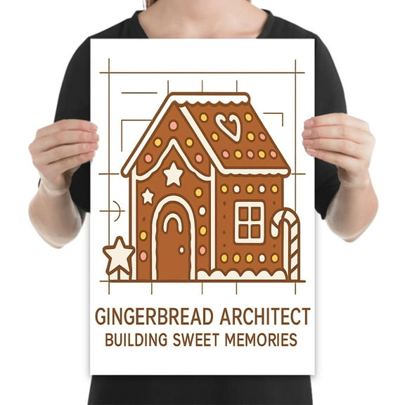 Gingerbread House Art Print - Bakers Kitchen Decor - 13x19 Poster Print