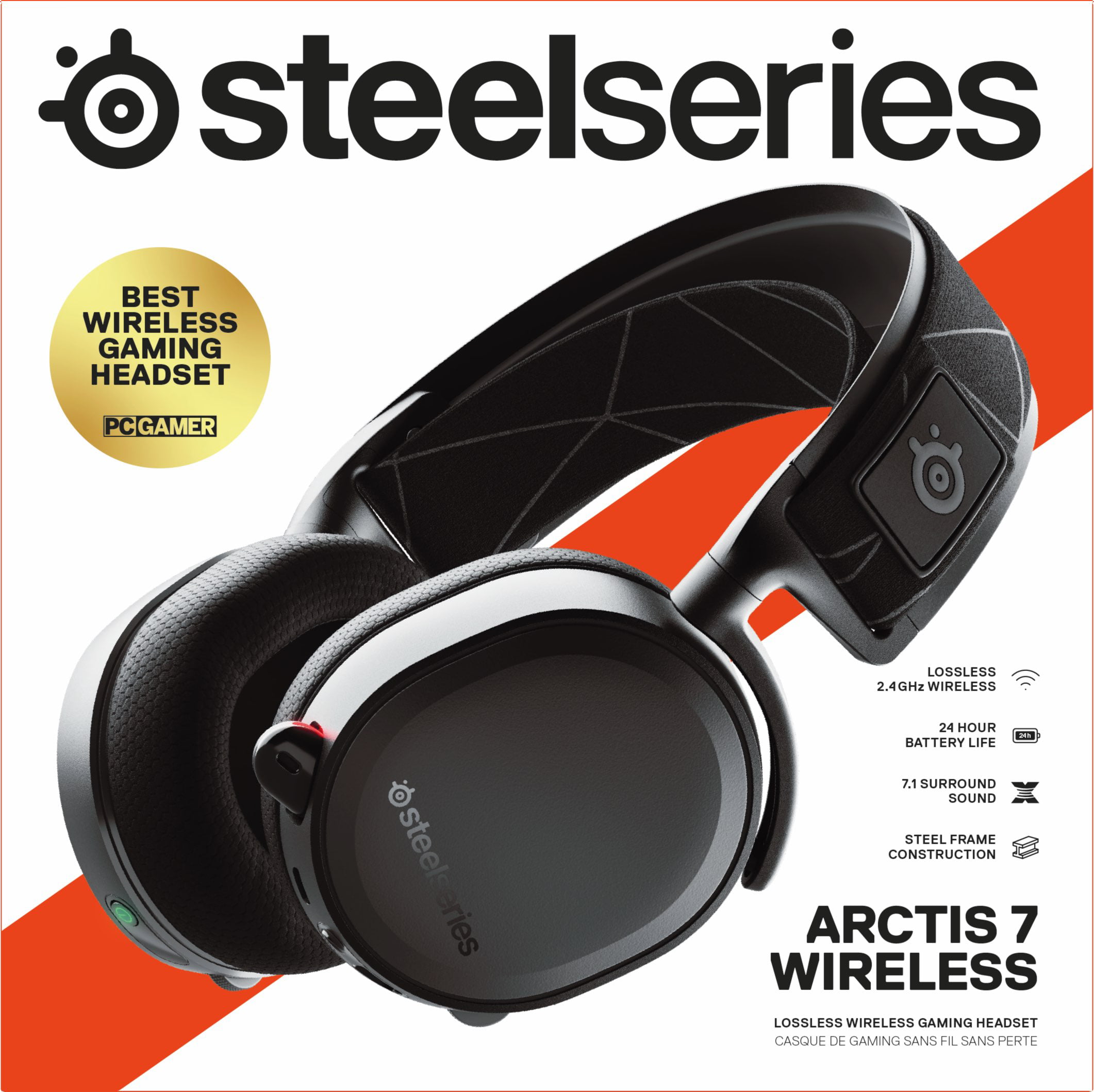 Grammatica Eigenlijk beklimmen SteelSeries Arctis 7 - Lossless Wireless Gaming Headset with DTS Headphone:  X v2.0 Surround - for PC and PlayStation 4 - Black - Walmart.com