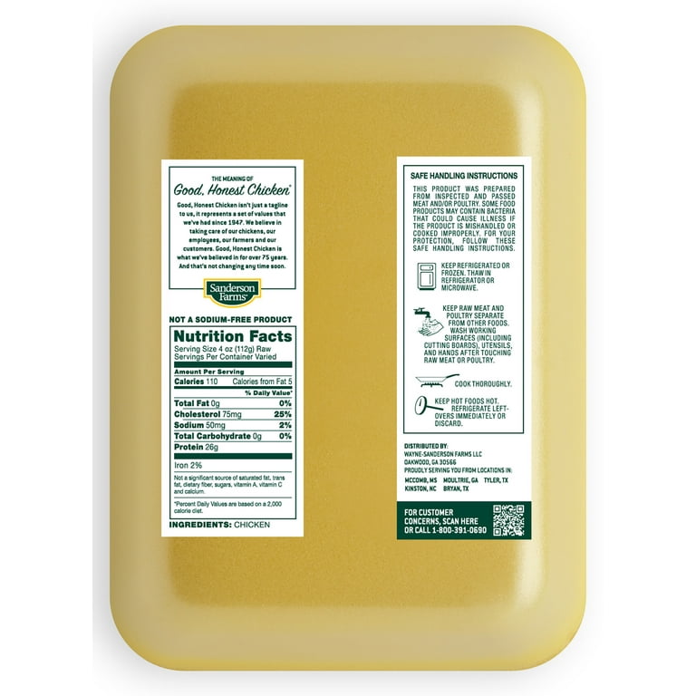 Sanderson Farms Fresh Chicken Tenderloins, 28g Protein, 4oz 112g, 1.0 - 2 lb