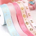 thumbnail image 2 of Cintas de cumpleaños rosas para niños, embalaje de caja de regalo, boda, evento de navidad, fiesta, pastel, Bowknot, decoración del hogar hecha a mano, 2-5 yardas, 2 of 4