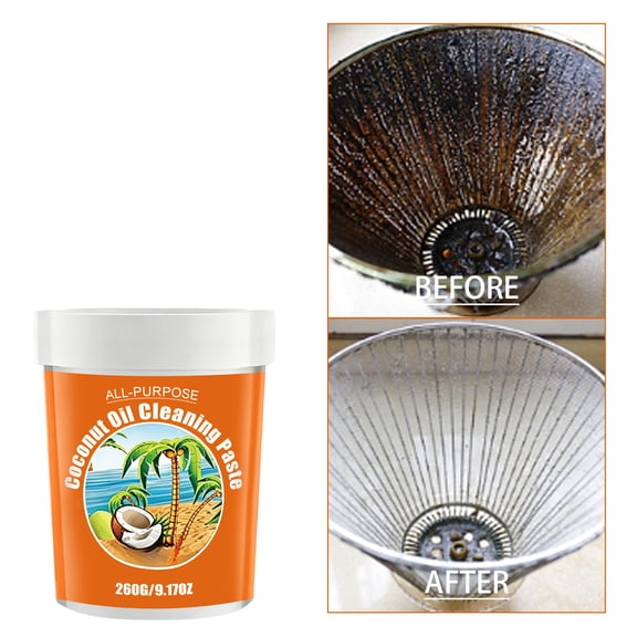 Multi-Purpose Coconut Oil, Glass Top Stove Cleaner, Quartz Countertop Cleaner, Kitchen Sink Drain Cleaner, 260G Cutting Polishing Paste for All Home Kitchen and Bathroom Tasks