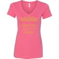 thumbnail image 2 of Queens Are Born In June Tiara V-neck Lady T-shirt Short Sleeve T-Shirt Soft and Comfy Shirt, Lightweight Shirt Pink Birthday Tee Medium, 2 of 3