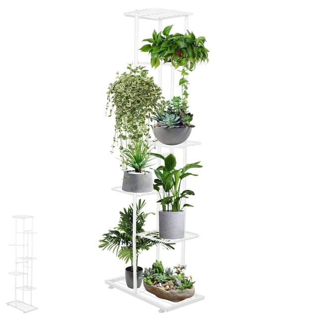 Soporte para plantas Soporte para plantas plegable Soporte para plantas en niveles Soporte para plantas estrecho Estante para plantas 7 niveles