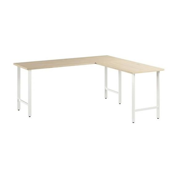 Pemberly Row 72W x 24D L Shaped Computer Desk in Natural Elm - Engineered Wood