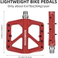 thumbnail image 4 of ROCKBROS Cycling Pedals Mountain Road Bike Pedals Bicycle Nylon Flat Pedals Sealed Bearings 9/16" Red 1 Pair, 4 of 7