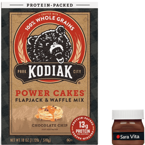 Kodiak Protein-Packed Power Cakes Chocolate Chip Pancake and Waffle Mix, 18 oz Box