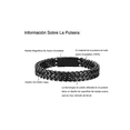 thumbnail image 2 of Esclava Negro 19 cm Para Hombre Dos Filas Acero Hebilla Magnética, 2 of 4