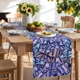 thumbnail image 2 of Table Runner 72 Inches Long for Kitchen Dining, Purple Blue Teal Butterfly Dresser Scarf Farmhouse, Dining Table Decorations for Wedding/Parties, Modern Abstract Art 13 x 72 In, 2 of 9