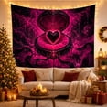 thumbnail image 3 of Ornate Heart Shaped With Dominates Appearing Open, Inspirational Illustration for Quote Lovers, Aesthetic Wall Decor, Halloween Gift, Tapestry Wall Hanging for Dorm and Living Room, 3 of 7