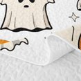 thumbnail image 5 of Homewish Funny Spooky Animal Twin Quilt Set, Halloween Pumpkin Lantern Twin Coverlet Set, Off White Orange, 2-Piece 1 Bedspread and 1 Pillowcase, 5 of 7