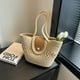 thumbnail image 5 of Bolso de verano para mujer Bolso de hombro tejido Bolsos de mano de playa de gran capacidad (Beige), 5 of 5