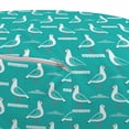 thumbnail image 3 of Bird Pouf Cover with Zipper, Rhythmic Cartoon Style Symmetrically Arranged Clouds Seagulls Pattern, Soft Decorative Fabric Unstuffed Case, 30" W X 17.3" L, Dark Seafoam Pale Ruby, by Ambesonne, 3 of 5