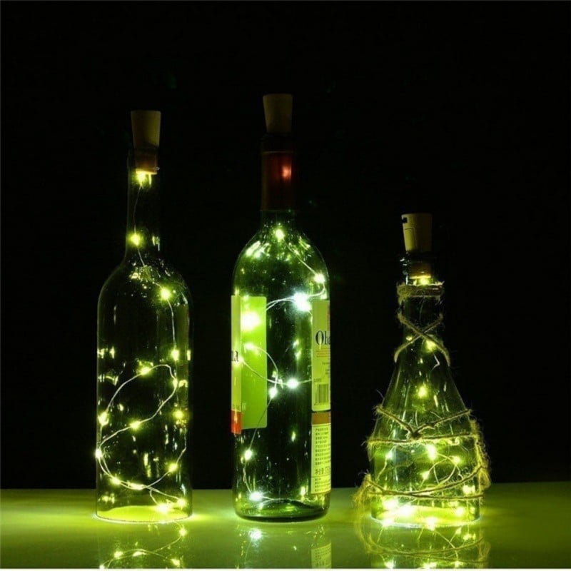 Warm White Cooo Wine Bottle Lights with Cork 20 Led Additional Screwdriver 6 Pre-Installed Battery Operated with Fairy Light 7ft Used DIY Wedding Party Bedroom Decoration Halloween Christmas 2 Pack 
