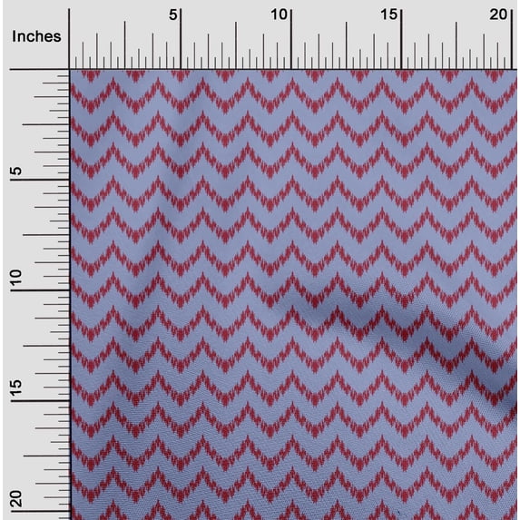 oneOone Polyester Lycra Fabric Chevron Ikat Print Fabric By The Yard 56 Inch Wide