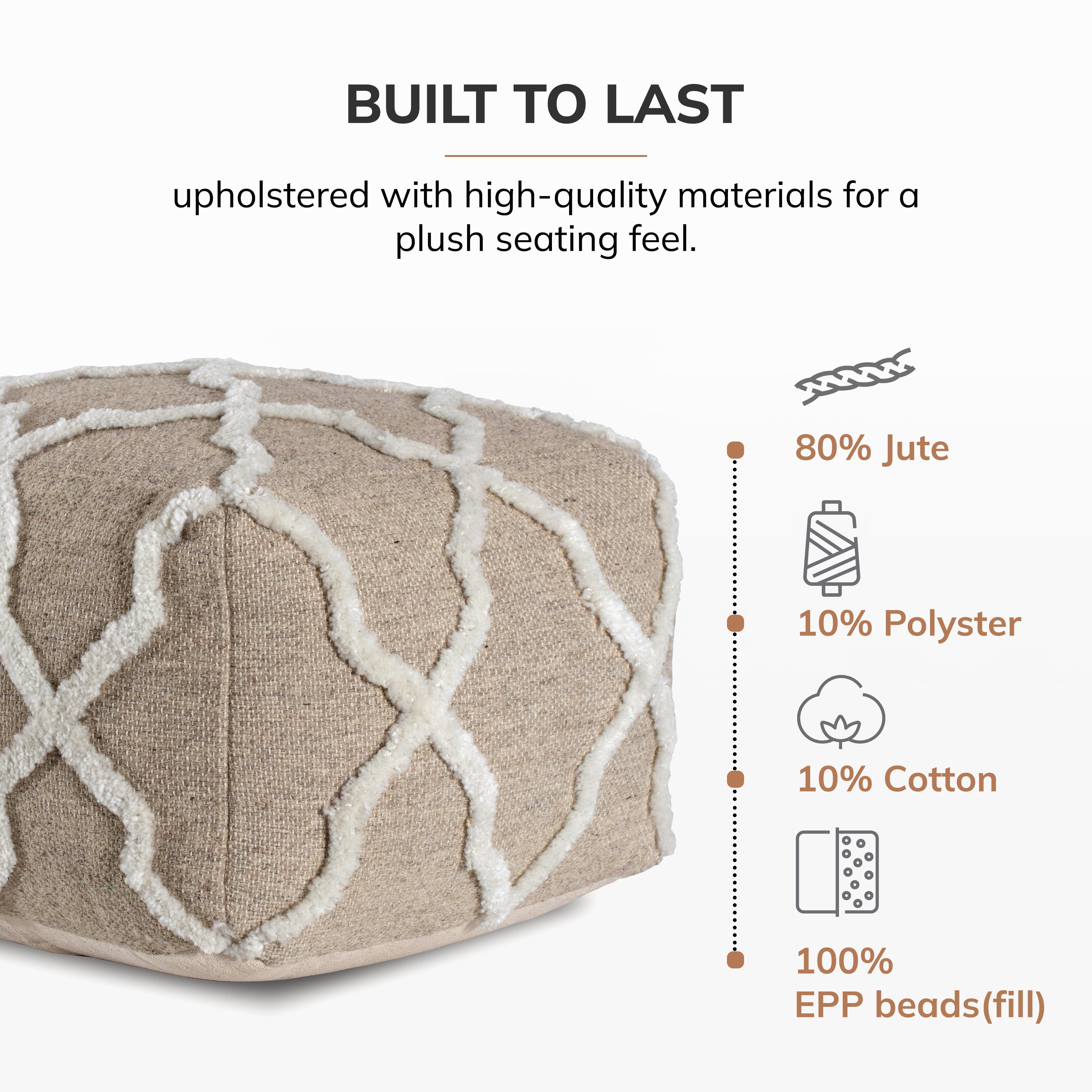 Anji Mountain B Sides Jute Pouf
