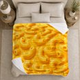 thumbnail image 5 of Playful Yellow Macaroni Pasta Pattern Whimsical Kitchen Dining, Playful Food Art Scene, Warm Flannel Blanket for Kitchen and Dining Room, Food Lovers Birthday Gift, Playful Home Decor, 5 of 9