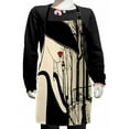 thumbnail image 1 of Black and Beige Kids Apron, Young European Woman with a Hat in Paris Montmartre Streets Art, Boys Girls Apron Bib with Adjustable Ties for Cooking Baking Painting, Black Beige and Red, by Ambesonne, 1 of 2