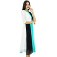 thumbnail image 2 of Bimba Womens Classic Mandarin Collar Shift TriColor Midi Summer Chic Dresses, 2 of 6