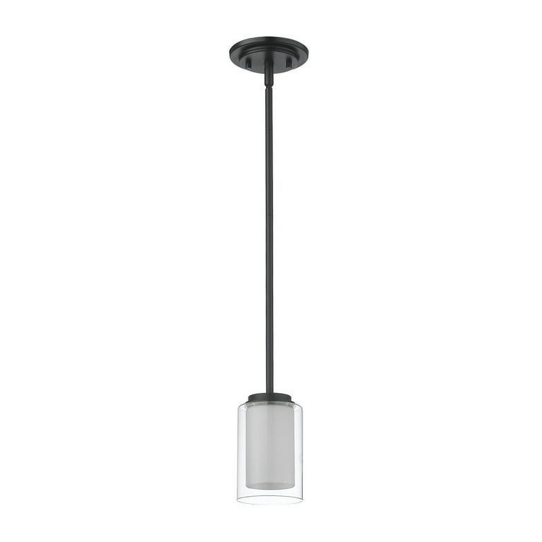 Z-Lite Soriano 6" Mini Pendant Light - Matte Black & Heritage Brass, 81" Chain, Dimmable