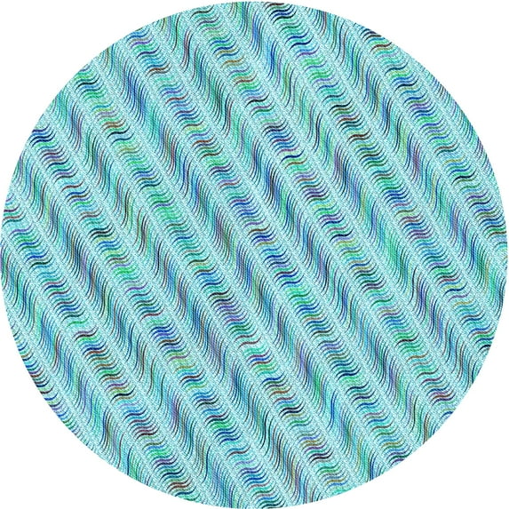 Ahgly Company Indoor Round Patterned Blue Ivy Blue Area Rugs, 5' Round