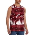 thumbnail image 2 of Pofeuu Christmas Tree Buffalo Plaid Print Men's Muscle T-Shirt, Sleeveless, Muscle Tank, Classic Muscle Tee Top For Men Casual Sleeveless Muscle T-Shirt Trendy Clothes-3X-Large, 2 of 7