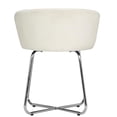 thumbnail image 4 of Pemberly Row Contemporary Metal Vanity Stool with White Fabric, 4 of 12