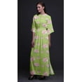 thumbnail image 4 of Bimba Rayon Rose & Ranunculus Floral Printed Womens Long MaxiDressGown With Side Slit-Large, 4 of 6