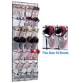 thumbnail image 3 of MISSLO Big Pockets Over the Door Shoe Rack Closet Hanging Shoe Organizer with 4 Hooks 28 Pairs Mesh Shoe Holder Hanger, White, 3 of 9