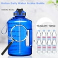 thumbnail image 2 of 1 Gallon Motivational Sports Water Bottle with Time Marker, BPA Free 128oz Leak Proof Jug, Black, Plastic, 128 ounces, Fitness, Sports, Outdoor Activities, 2 of 7
