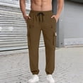 thumbnail image 2 of Men's Casual Pants Breathable Relaxed Wide Leg Trousers Khaki M, 2 of 5
