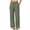 FV75_Army Green, variant on Wide Leg Pants for Women Elastic Waisted Button Up Palazzo Pants Casual Solid Color Trousers with Pockets Army Green 2XL