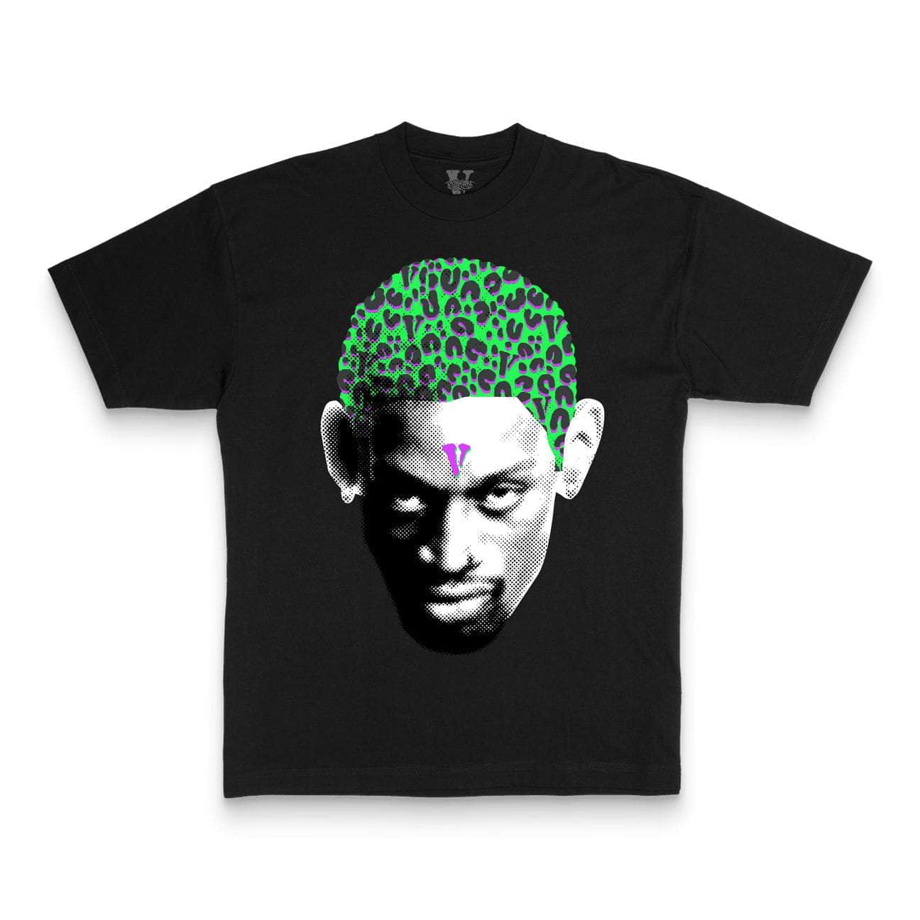 Black Vlone X Rodman CHEETAH HAIR TSHIRT